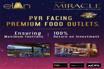 Book PVR facing premium food outlets at Elan Miracle in Gurgaon